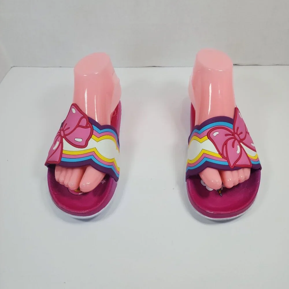 Jojo Siwa Nickelodeon Bow Pool Big Girls Pink Sandal Size  4